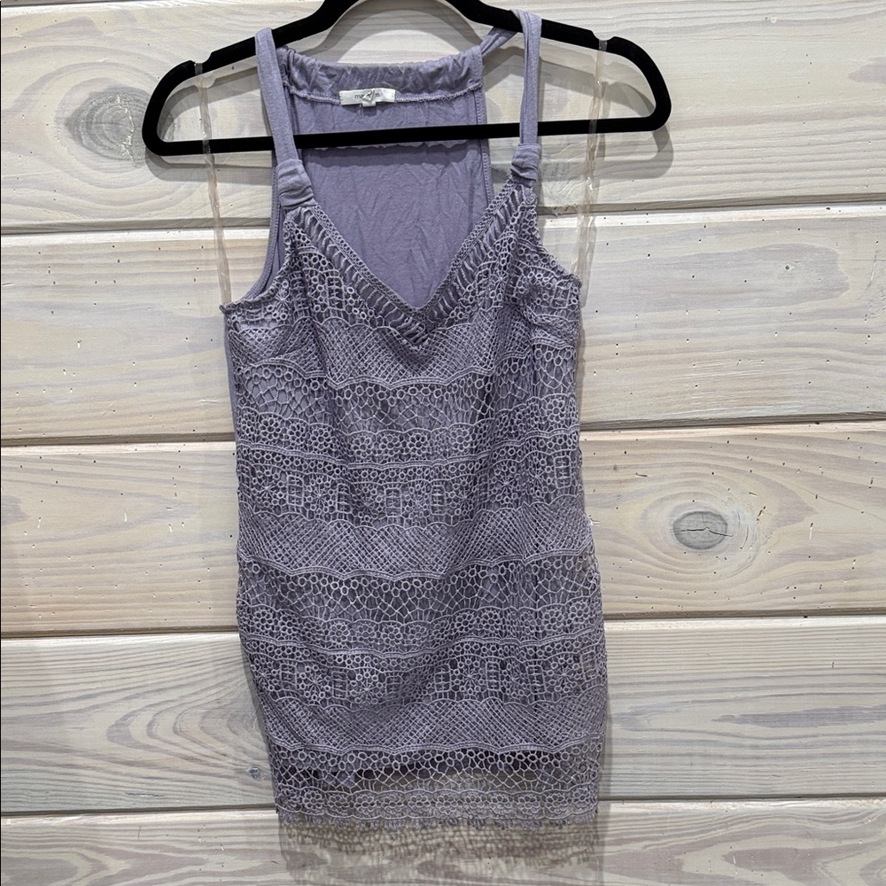 Maurices Purple Lace Tank Top